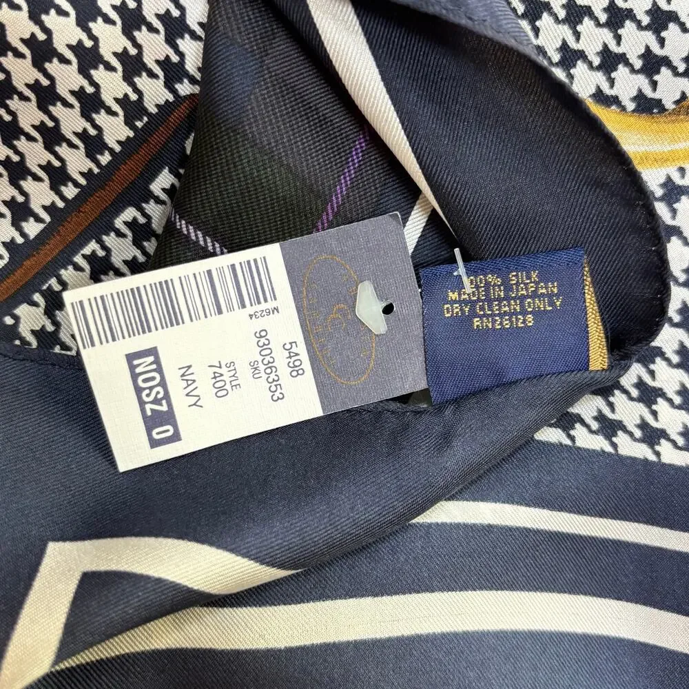 NWT Chelsea & Cambell golf theme silk scarf large 34